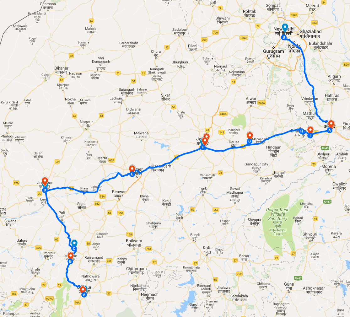 India-2018-Route